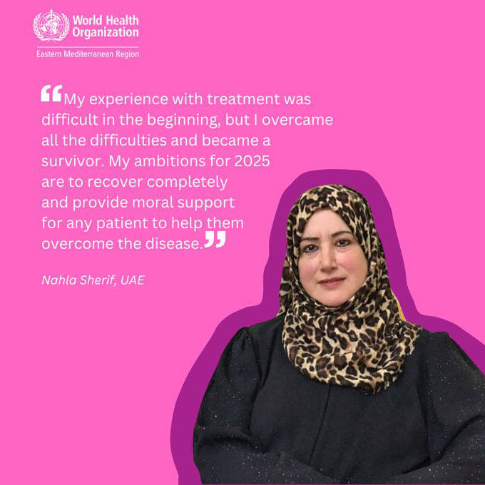 Breast cancer survivor from United Arab Emirates