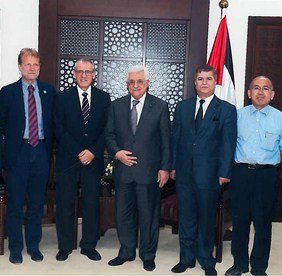 Dr Alwan meets with the Palestinian President Mahmoud Abbas and the Palestinian Minister of Health Dr Jawad Awwad and others to discuss what support to Gaza is needed