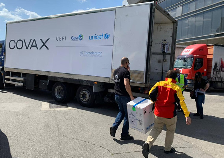 Shipment of COVAX vaccines to Palestine