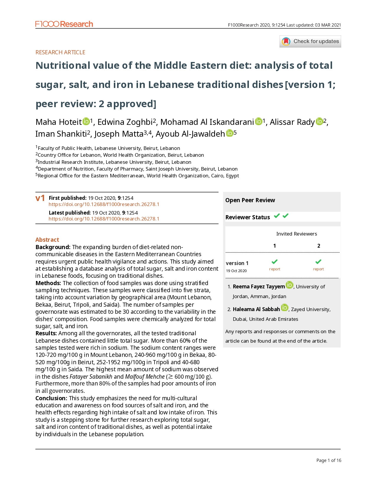 determination of total sugar content in food