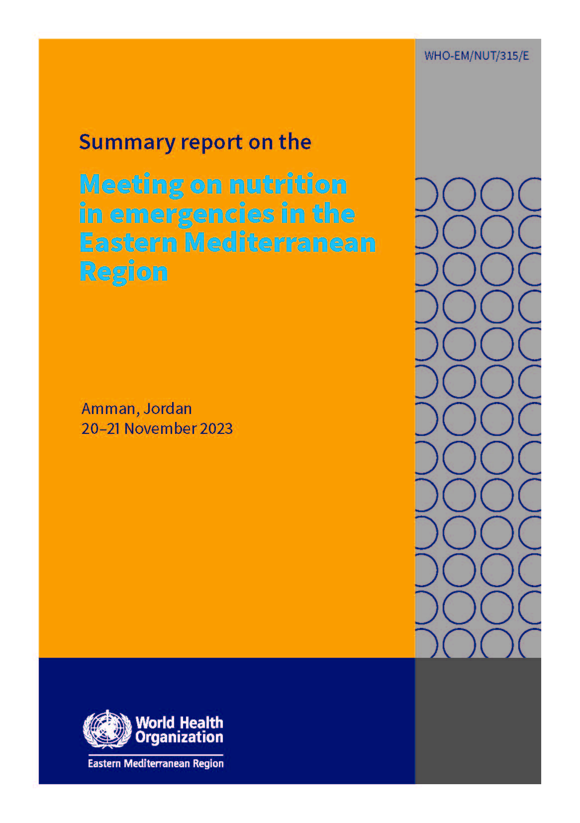 Summary report on the meeting on nutrition in emergencies in the Eastern Mediterranean Region