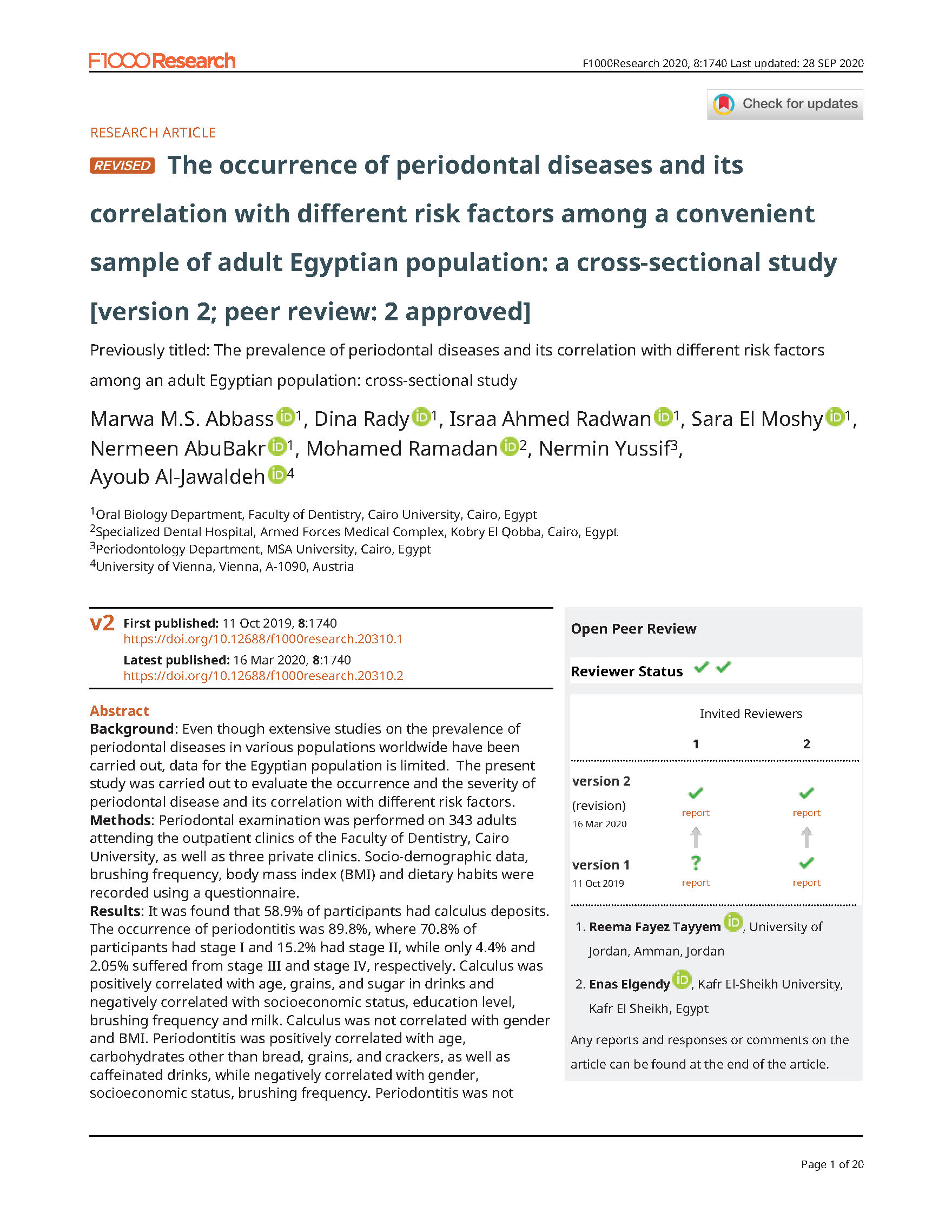 occurence_of_periodontal_diseases_and_its_correlation_with_risk_factors_among_a_convenient_sample_of_adult_egyptian occurence_of_periodontal_diseases_and_its_correlation_with_risk_factors_among_a_convenient_sample_of_adult_egyptian
