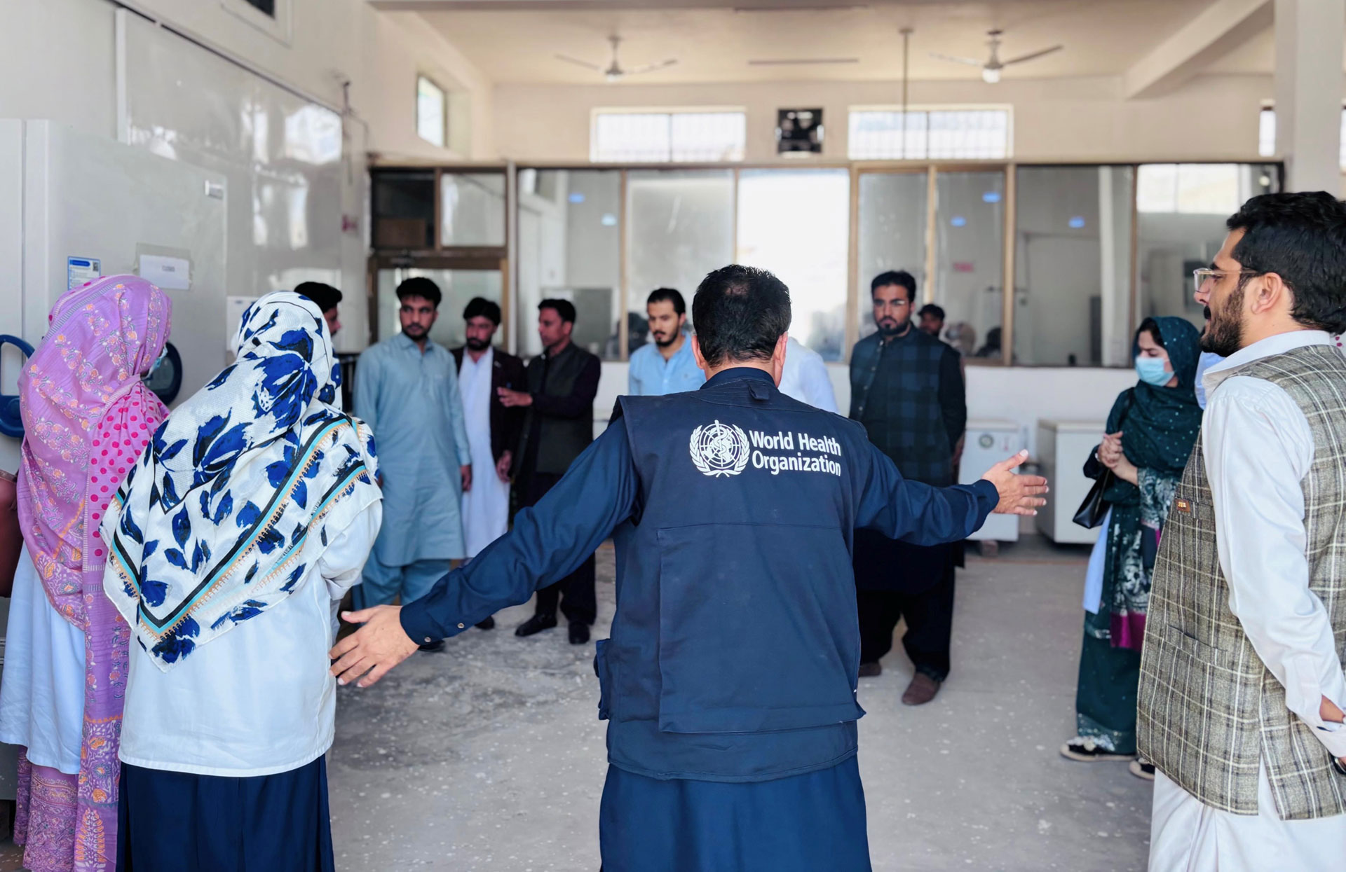 Health workers attend a WHO-led training session for the measles and rubella campaign in Balochistan province, Pakistan. Photo credit: WHO