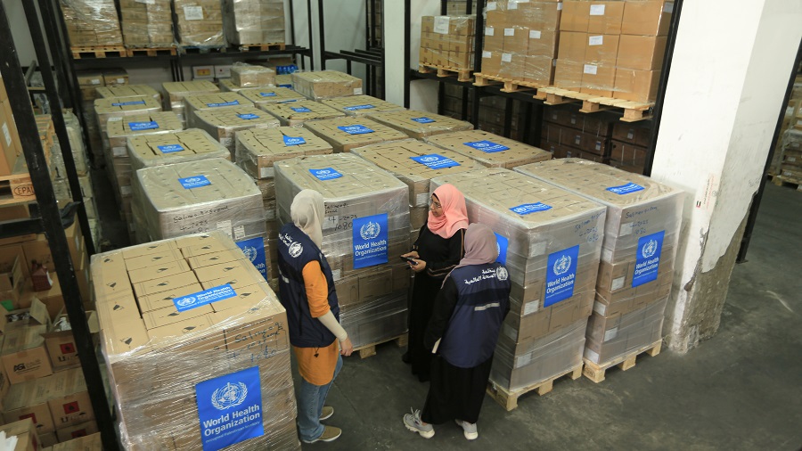 Essential medical supplies delivered to Gaza Strip through WHO Contingency Fund for Emergencies