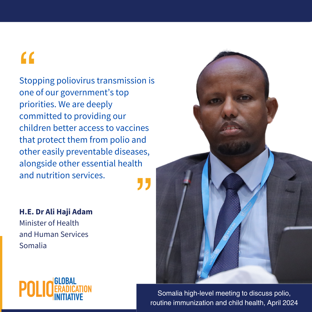 H.E. Dr Ali Haji Adam, Minister of Health and Human Services, Somalia