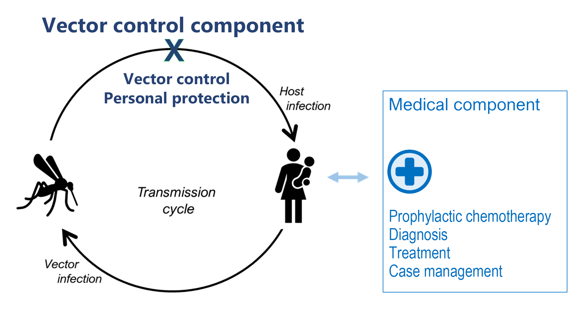 Figure 1. The vector control component and the medical component of vector-borne disease control