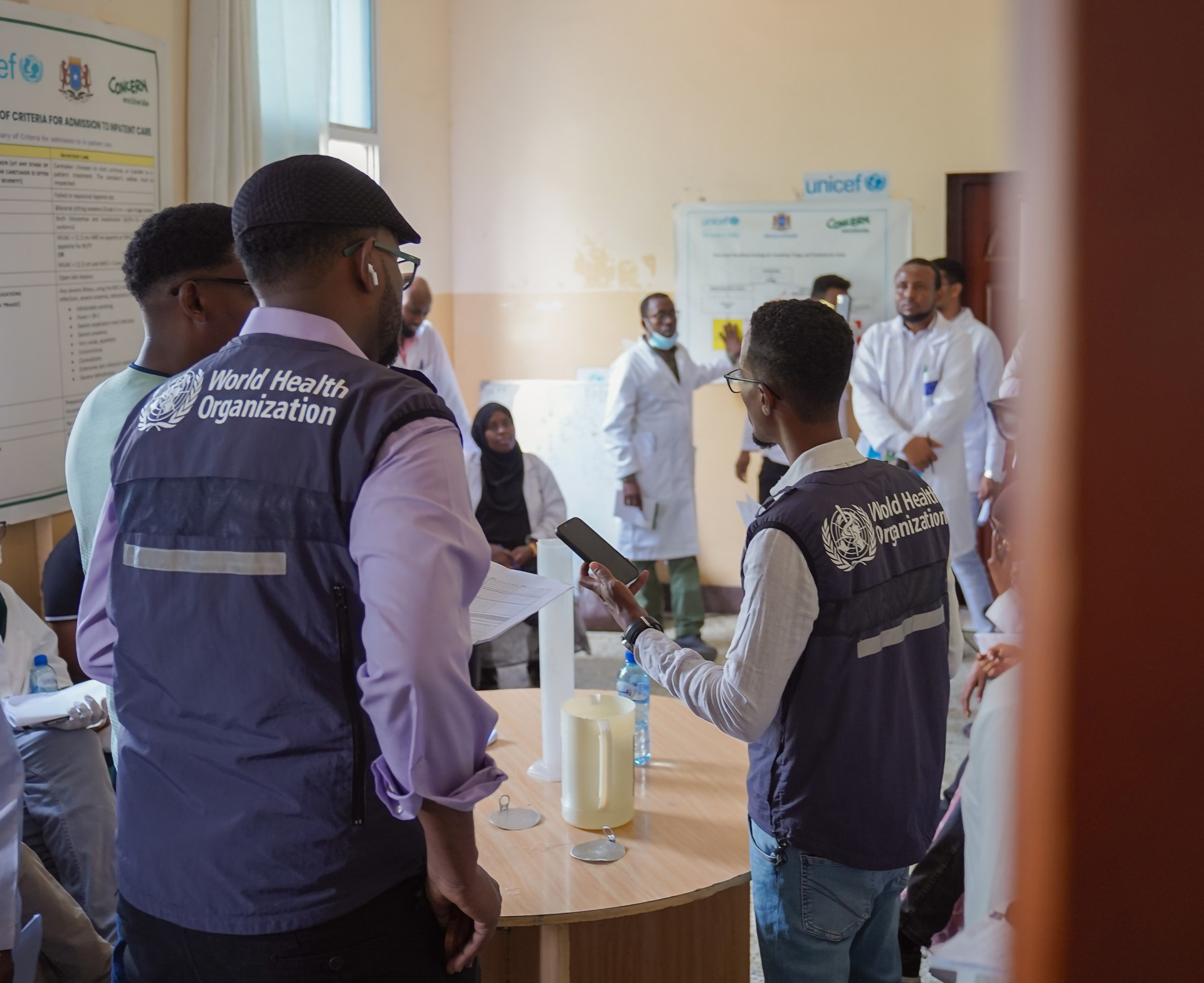 WHO nutrition officers conduct a training session for Somali health workers in Mogadishu. Photo credit: Translieu