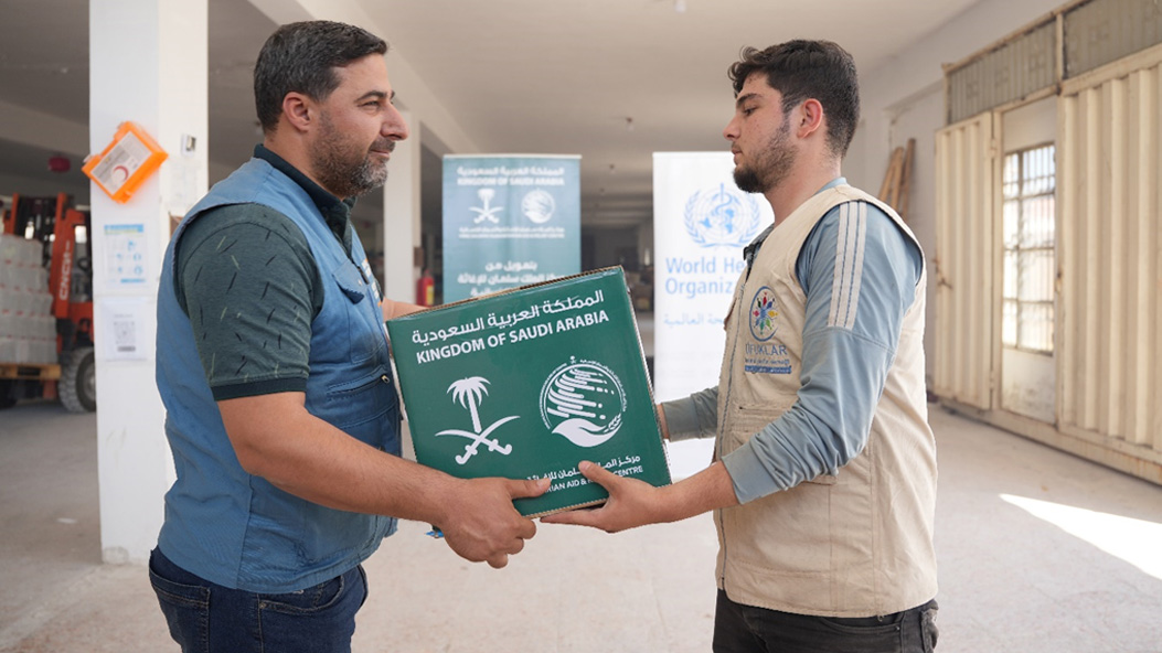 Dialysis materials supported by KSrelief and WHO are delivered to Bahar Hospital in Afrin for safe storage. Photo credit: WHO