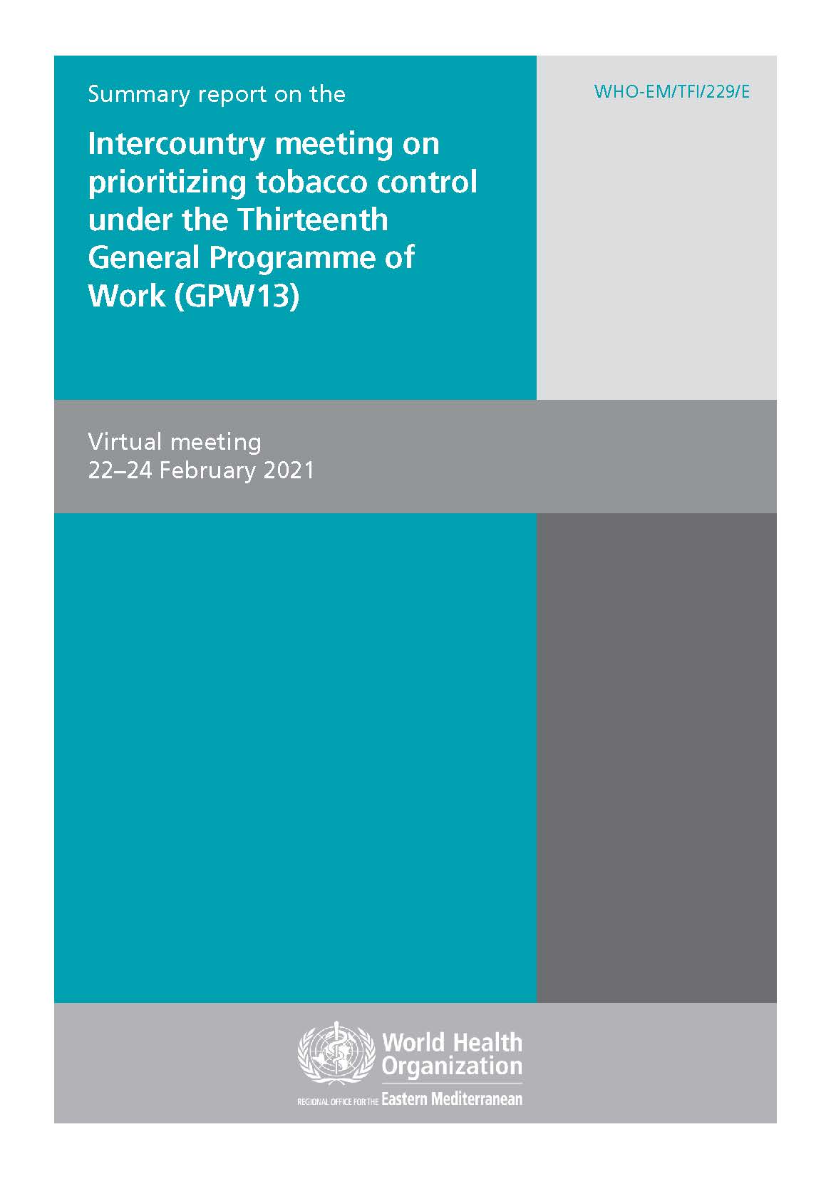 Summary report on the intercountry meeting on prioritizing tobacco control under the Thirteenth General Programme of Work (GPW13) Summary report on the intercountry meeting on prioritizing tobacco control under the Thirteenth General Programme of Work (GPW13)