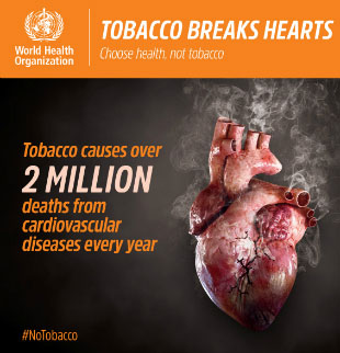 World No Tobacco Day 2018 infographic: Tobacco causes over 2 million deaths from cardiovascular diseases every year
