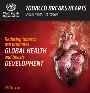 World No Tobacco Day 2018 infographic - Global health: Reducing tobacco use promotes global health and boosts development